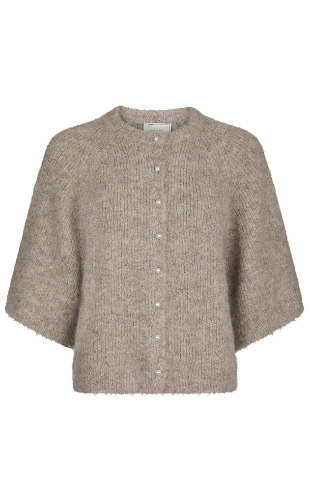 Neo Noir Cardigan - Amaya Fluffy - Beige Melange