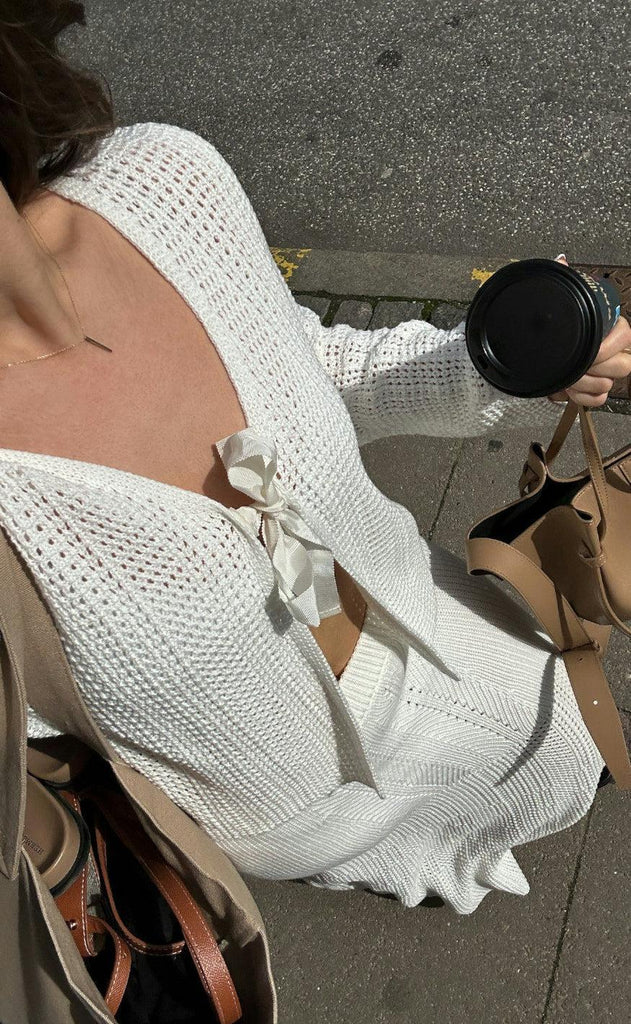 Neo Noir Cardigan - Bates - White