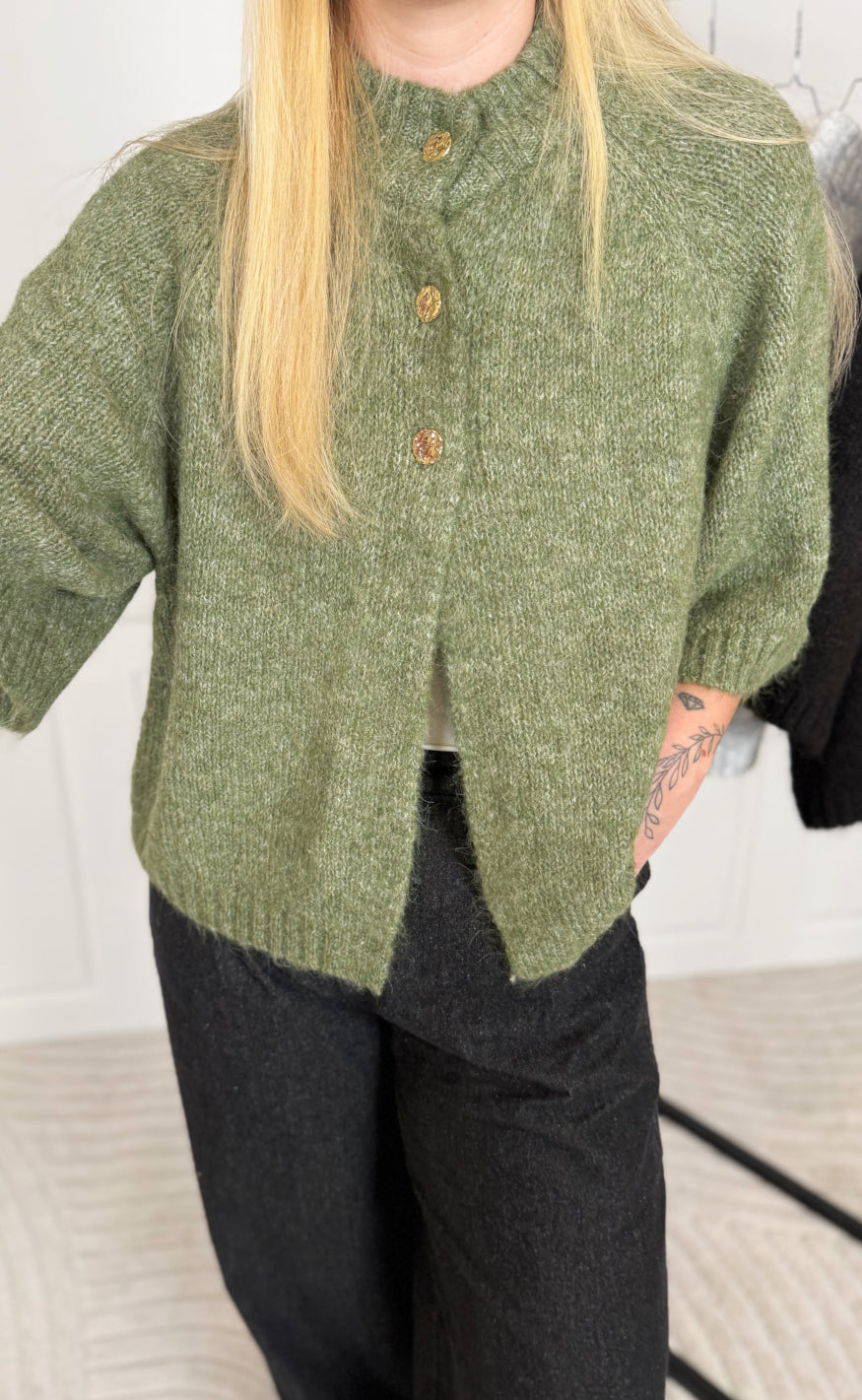 Neo Noir Cardigan - Benuta - Dusty Green