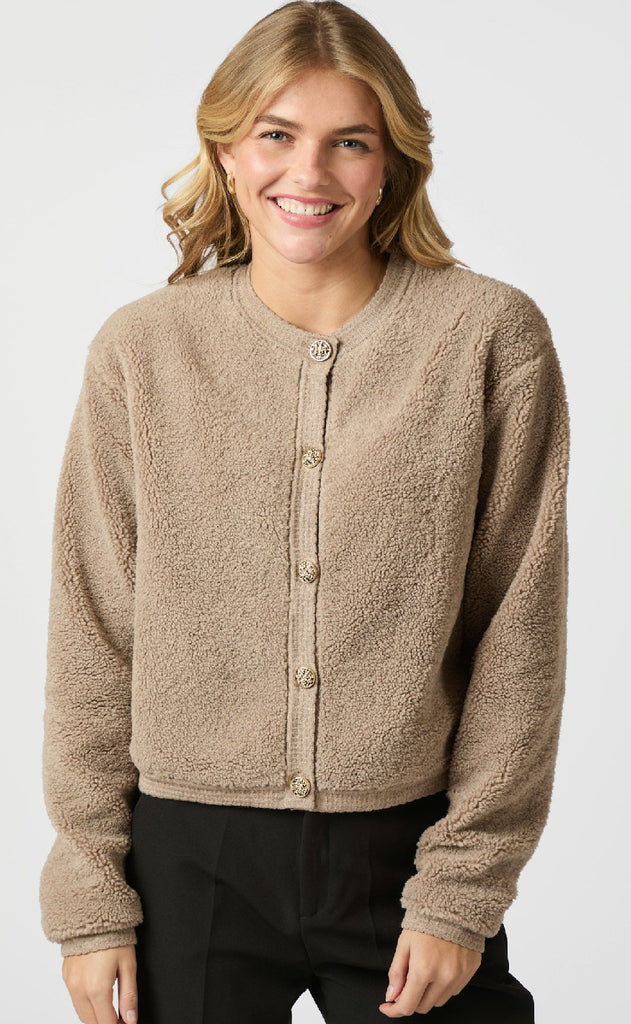 Neo Noir Cardigan - Limo Fluffy - Dark Sand