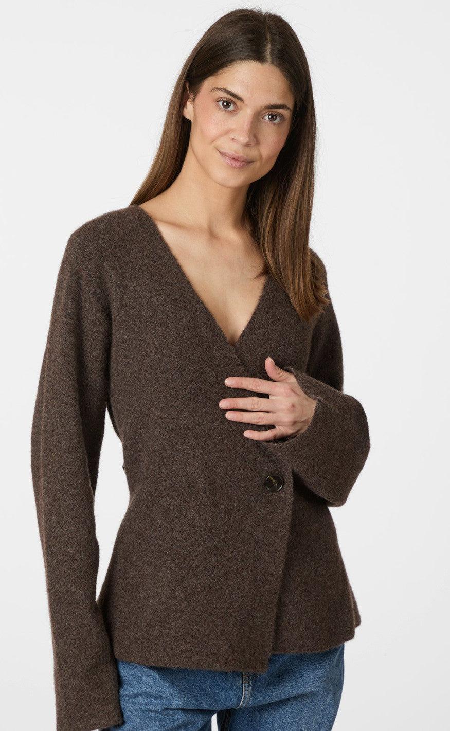 Neo Noir Cardigan - Marie Louise - Brown Melange