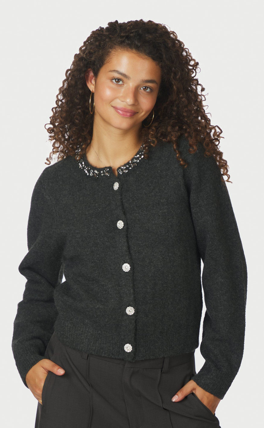 Neo Noir Cardigan - Marie Stone - Antracit