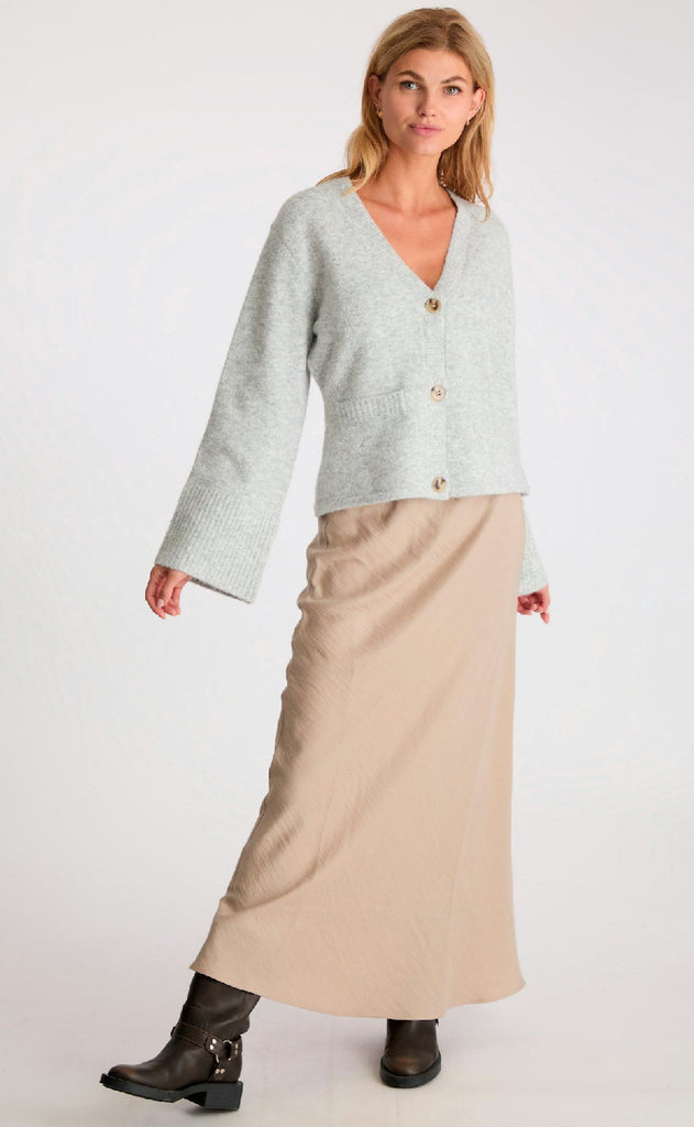 Neo Noir Cardigan - Pixie - Light Grey Melange