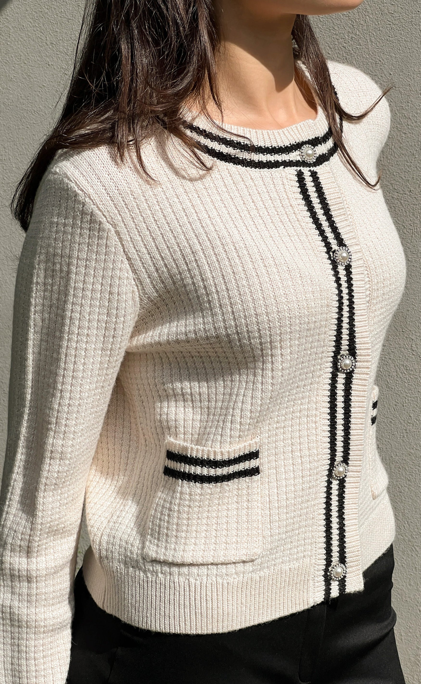Neo Noir Cardigan - Tilda - Ivory