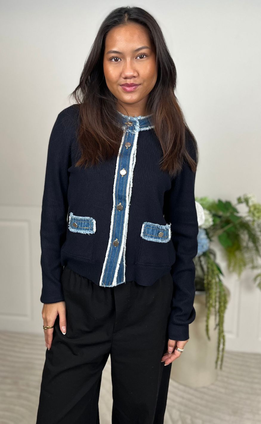 Neo Noir Cardigan - Zelma Denim - Navy