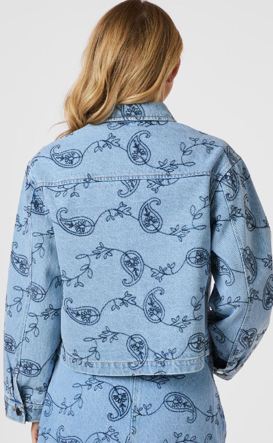 Neo Noir Jakke - Emilia Embrodiery - Blue