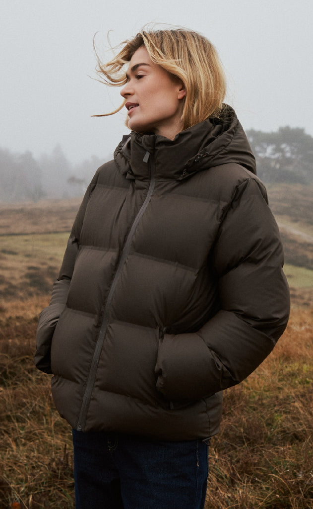 Neo Noir Jakke - Fox Puffer - Dark Brown