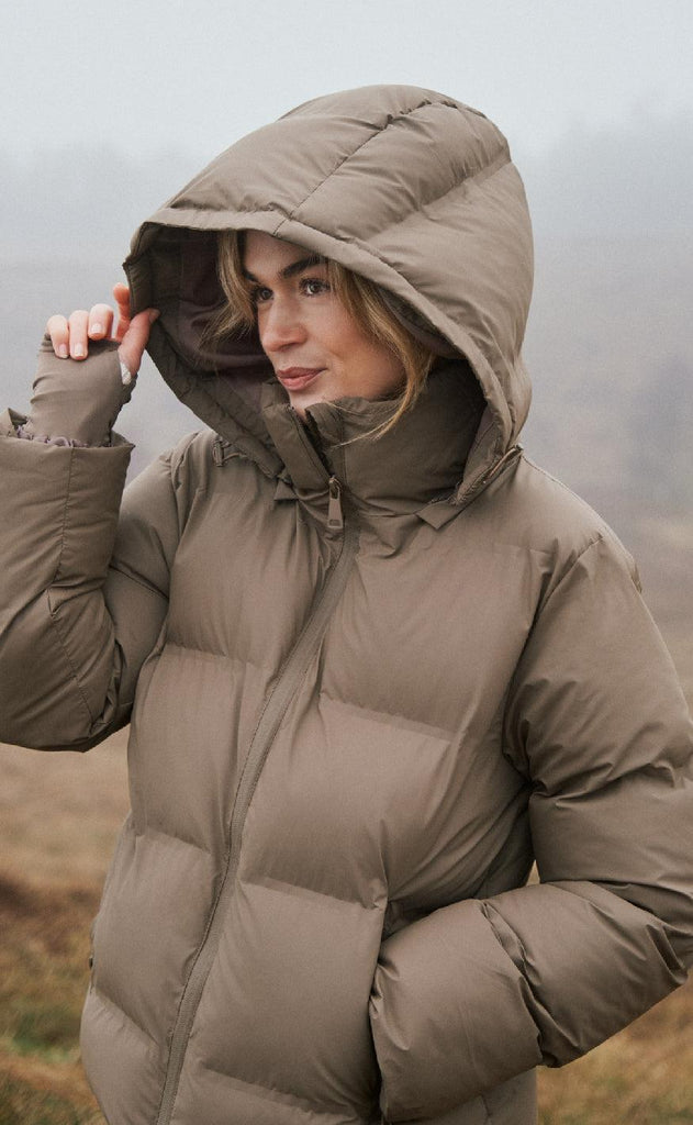 Neo Noir Jakke - Fox Puffer - Dark Taupe