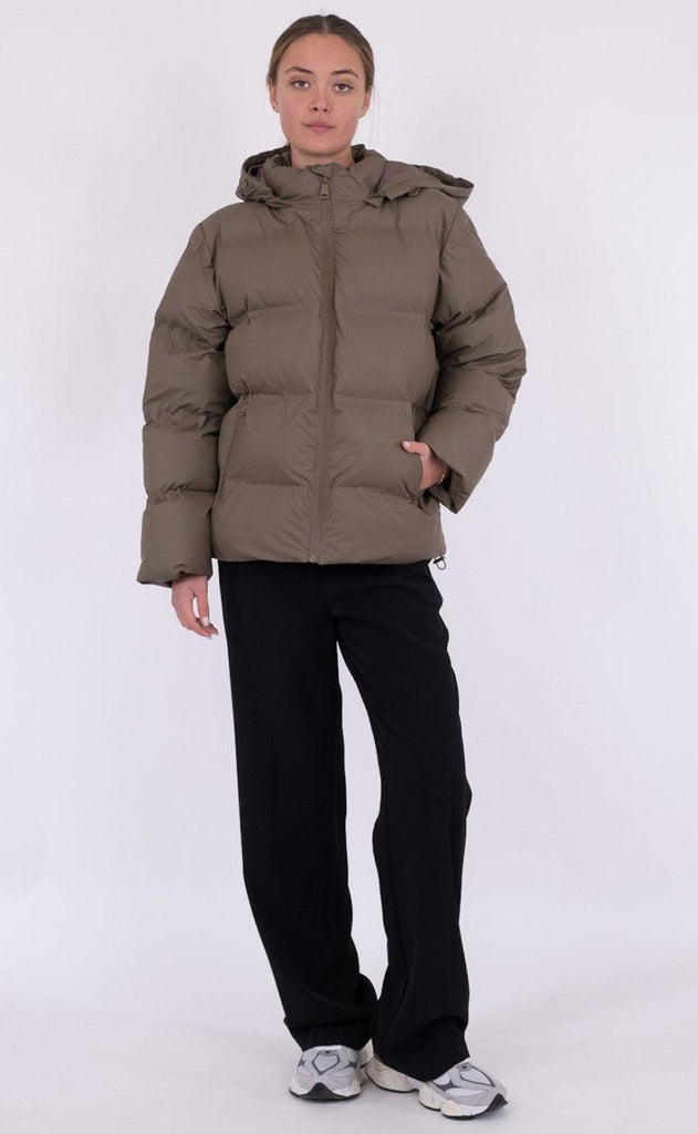 Neo Noir Jakke - Fox Puffer - Dark Taupe