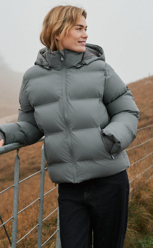 Neo Noir Jakke - Fox Puffer - Light Grey