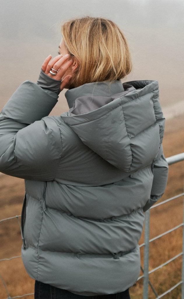 Neo Noir Jakke - Fox Puffer - Light Grey