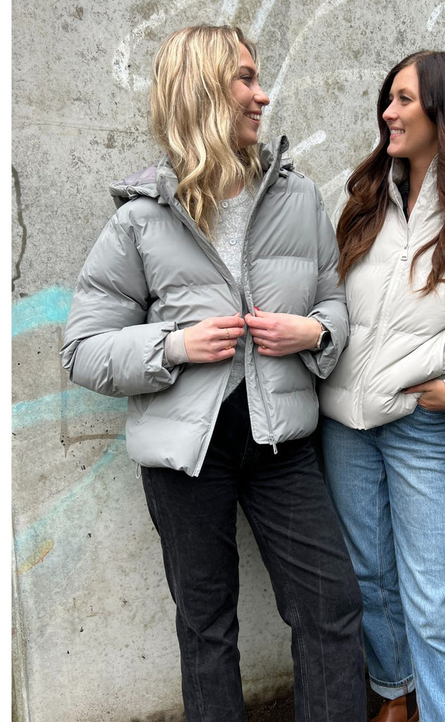 Neo Noir Jakke - Fox Puffer - Light Grey