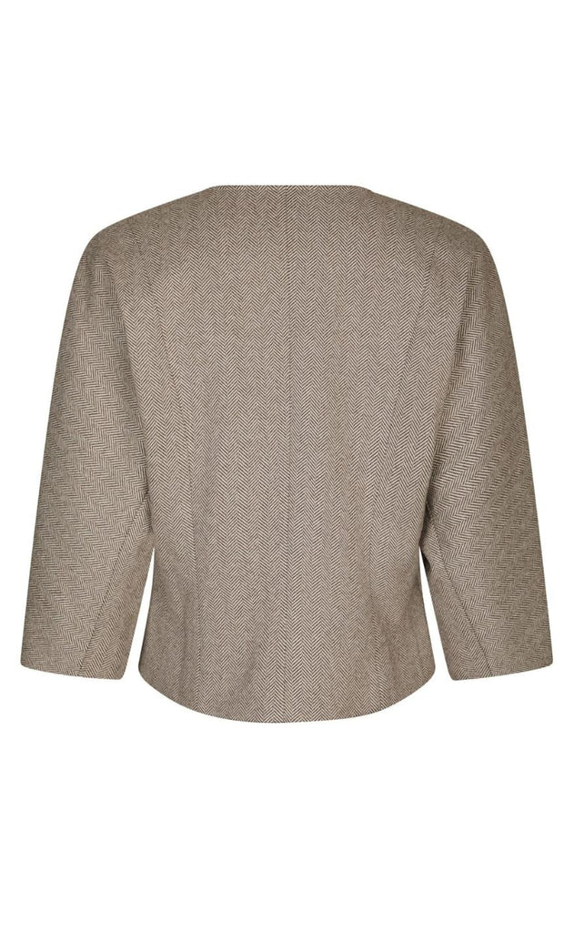 Neo Noir Jakke - Mesto Light Herringbone - White/Brown