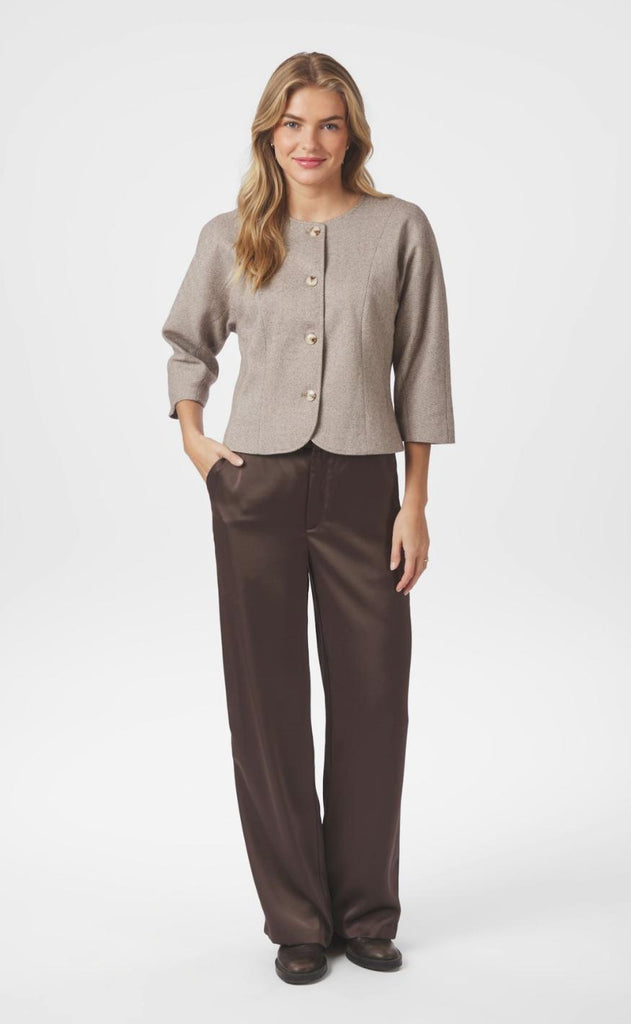 Neo Noir Jakke - Mesto Light Herringbone - White/Brown