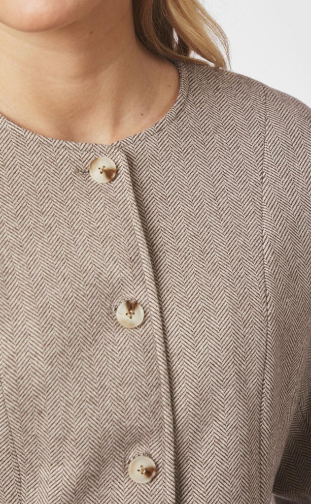 Neo Noir Jakke - Mesto Light Herringbone - White/Brown