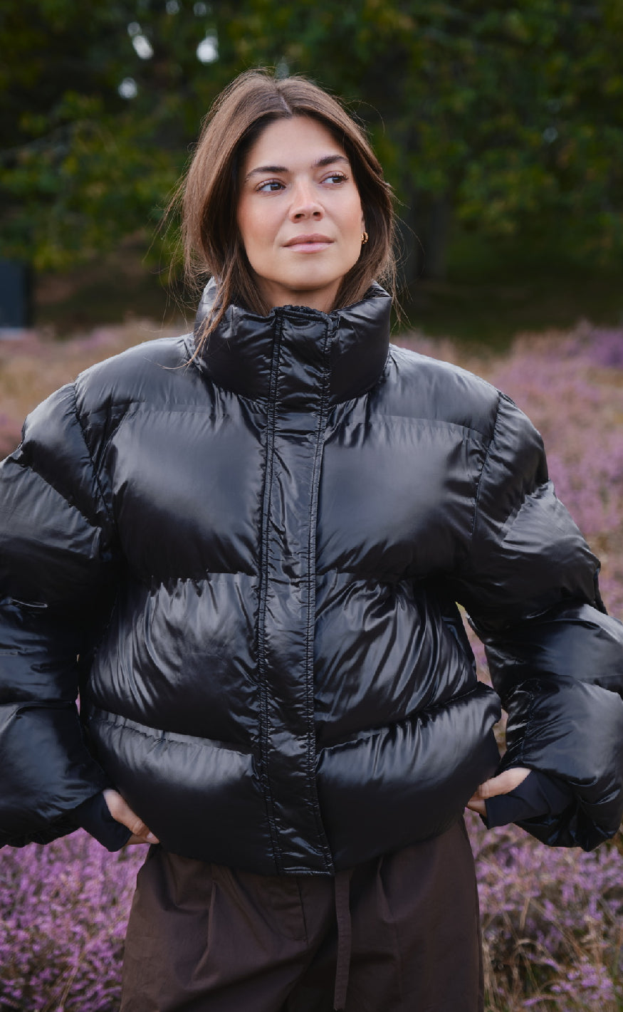 Neo Noir Jakke - Rhea Shiny Puffer - Black