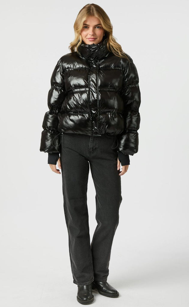 Neo Noir Jakke - Rhea Shiny Puffer - Black