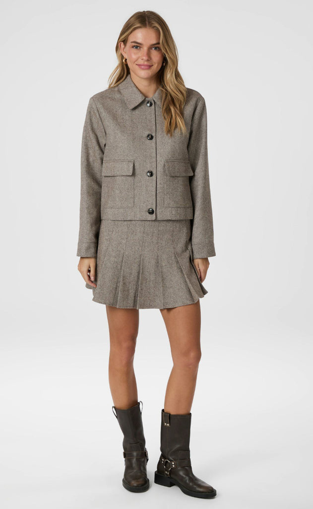 Neo Noir Jakke - Romana Herringbone - Dusty Brown