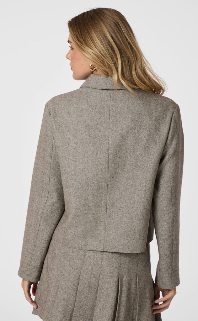 Neo Noir Jakke - Romana Herringbone - Dusty Brown