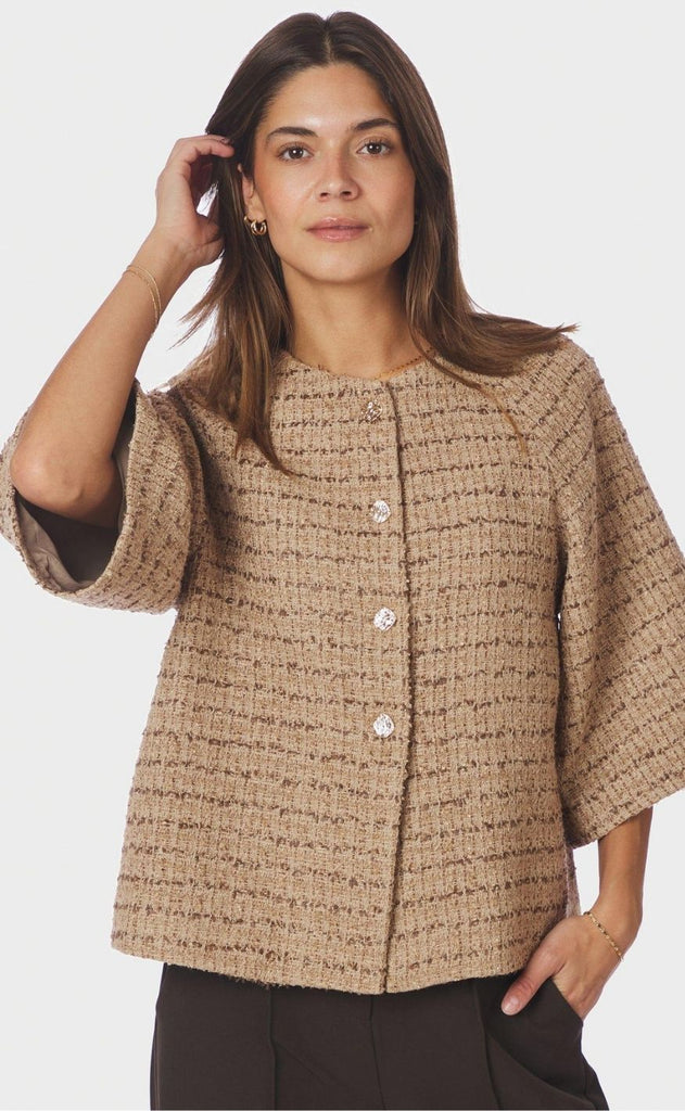 Neo Noir Jakke - Rosella Boucle Mini - Taupe