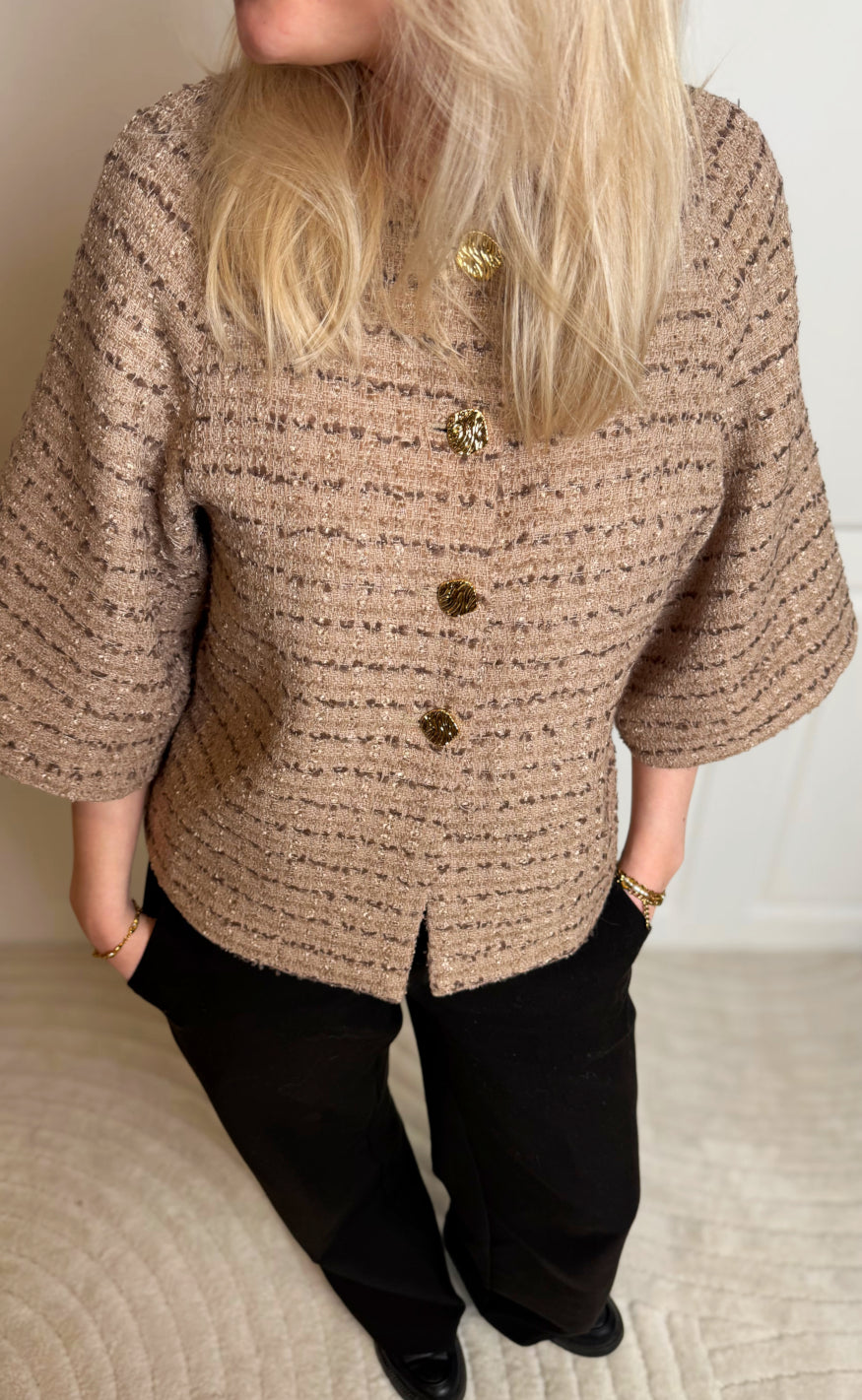 Neo Noir Jakke - Rosella Boucle Mini - Taupe