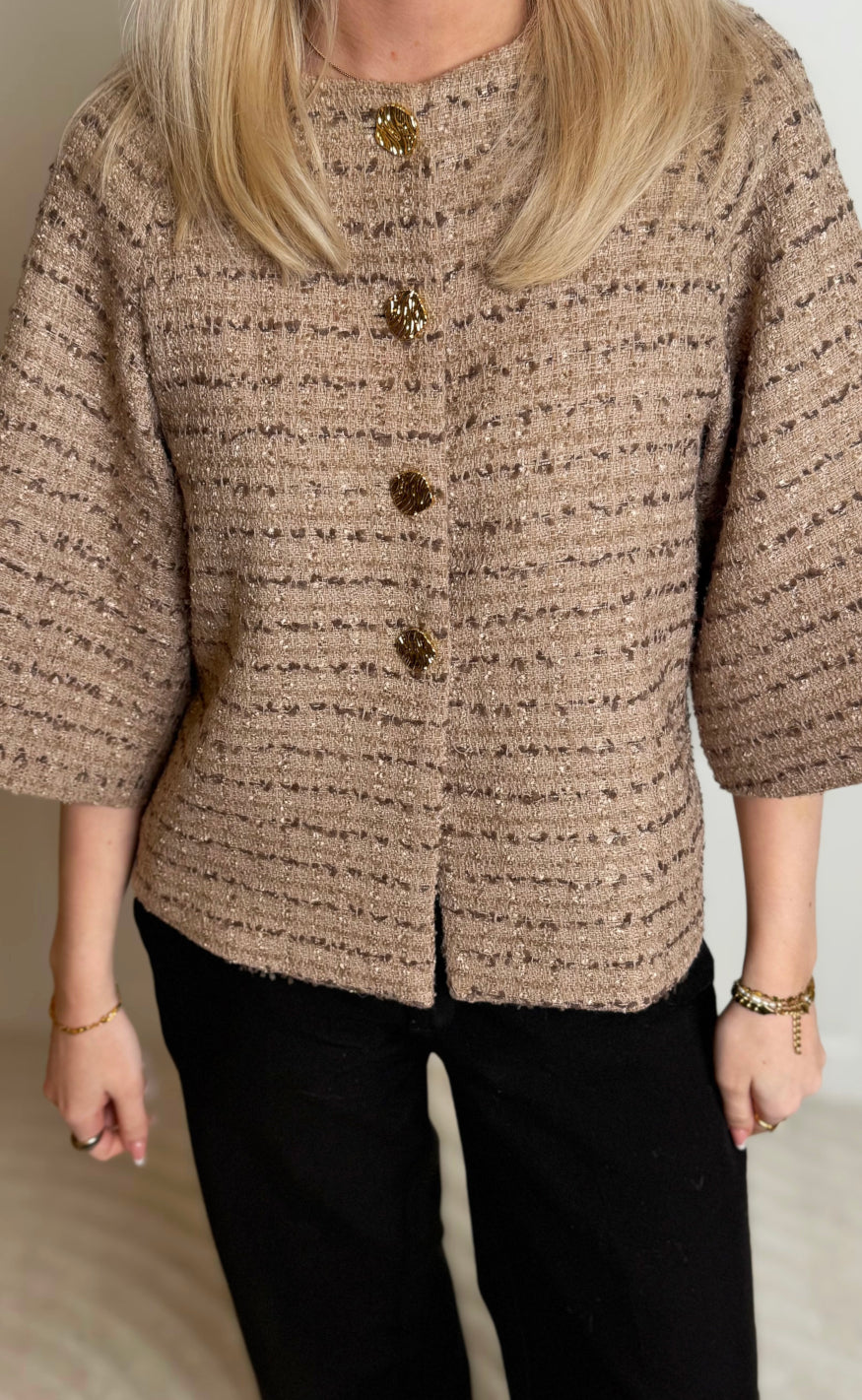 Neo Noir Jakke - Rosella Boucle Mini - Taupe