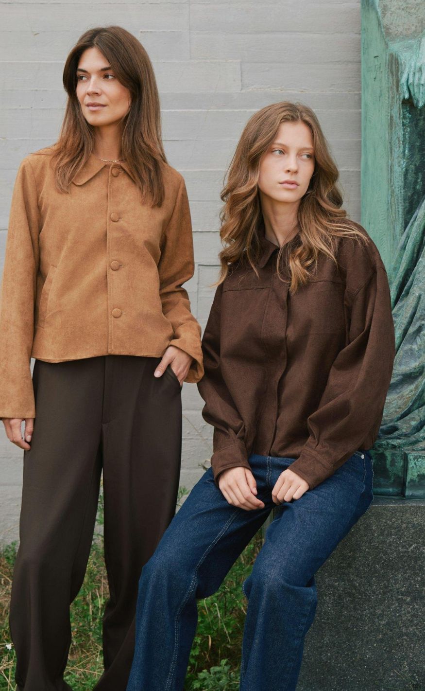 Neo Noir Jakke - Rubby Faux Suede - Dark Brown