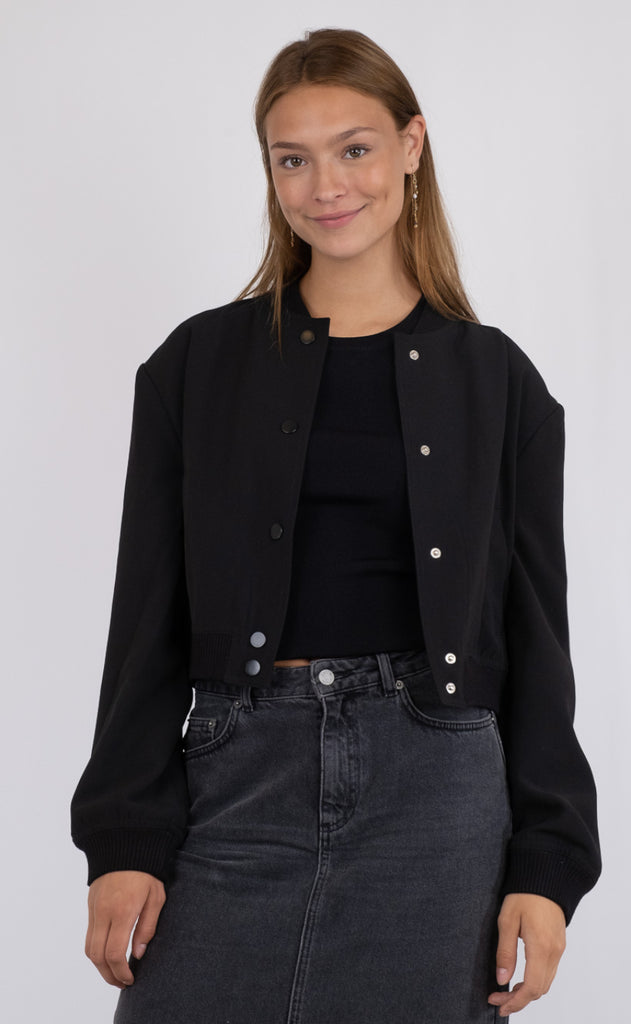 Neo Noir Jakke - Vaccaro Solid Bomber - Black