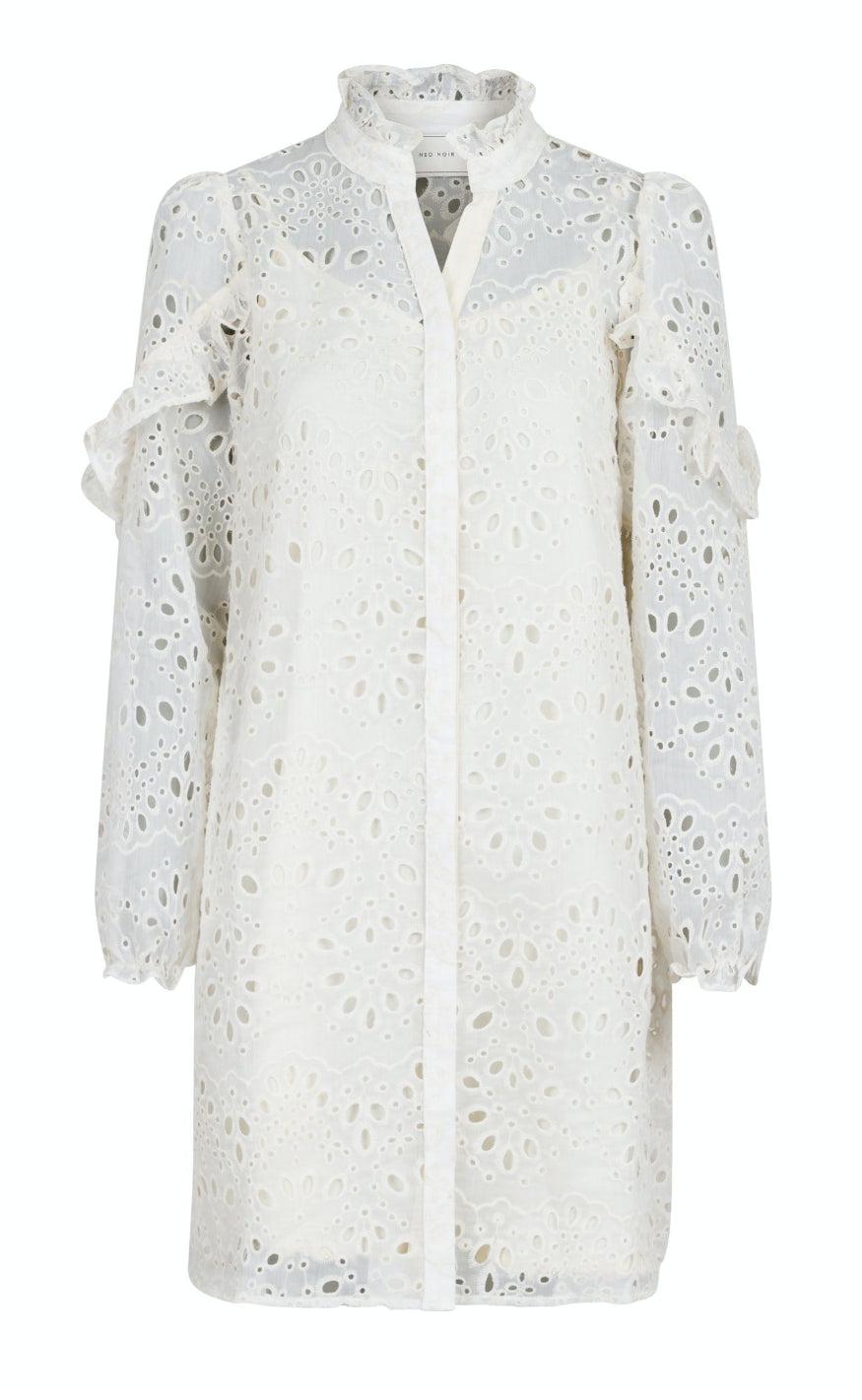 Neo Noir Kjole - Abby Embroidery - Ivory