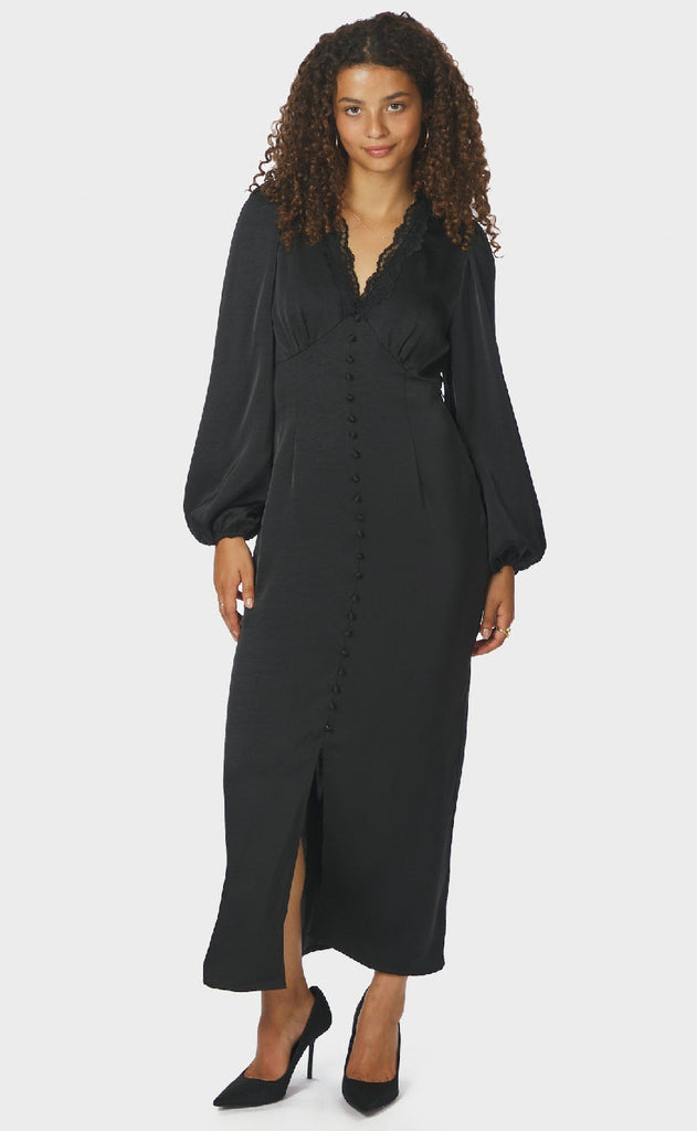 Neo Noir Kjole - Anio Heavy Sateen - Black