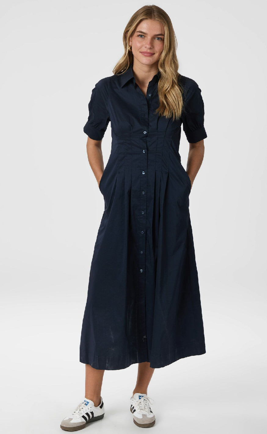 Neo Noir Kjole - Baia Poplin - Navy