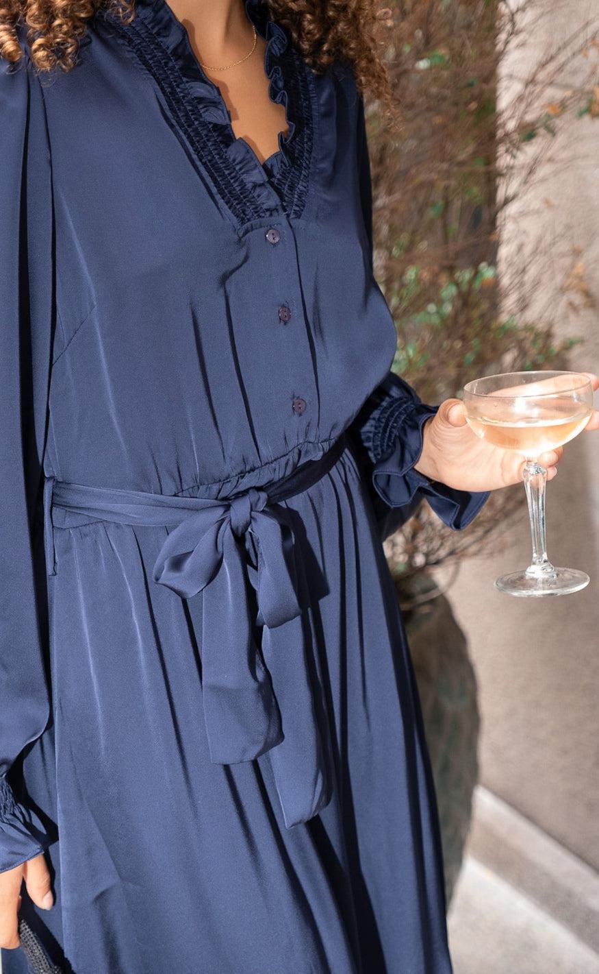 Neo Noir Kjole - Borelli - Navy