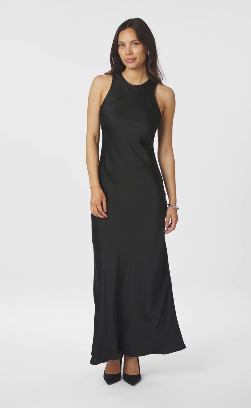 Neo Noir Kjole - Celinie Heavy Sateen - Black