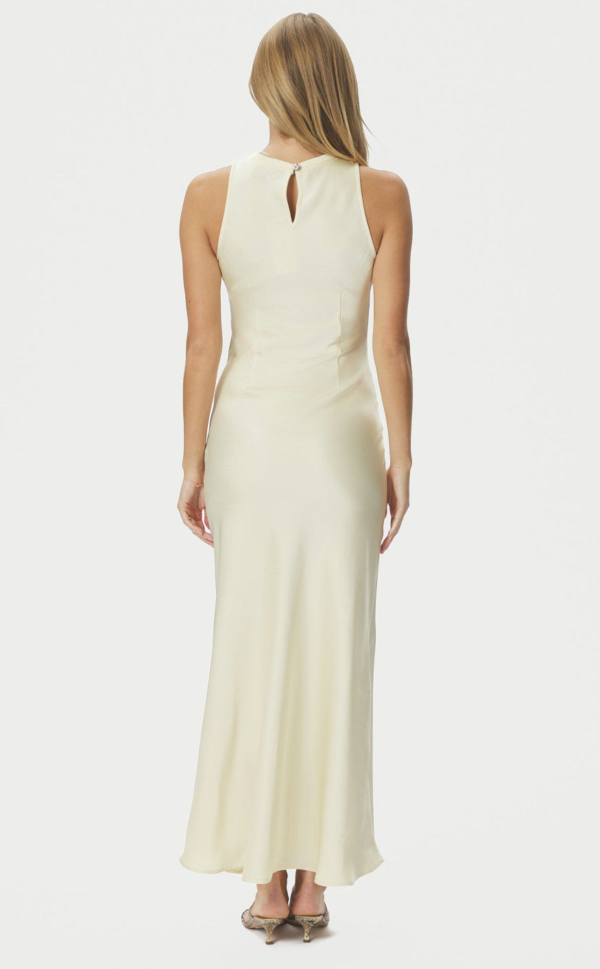 Neo Noir Kjole - Celinie Heavy Sateen - Light Yellow