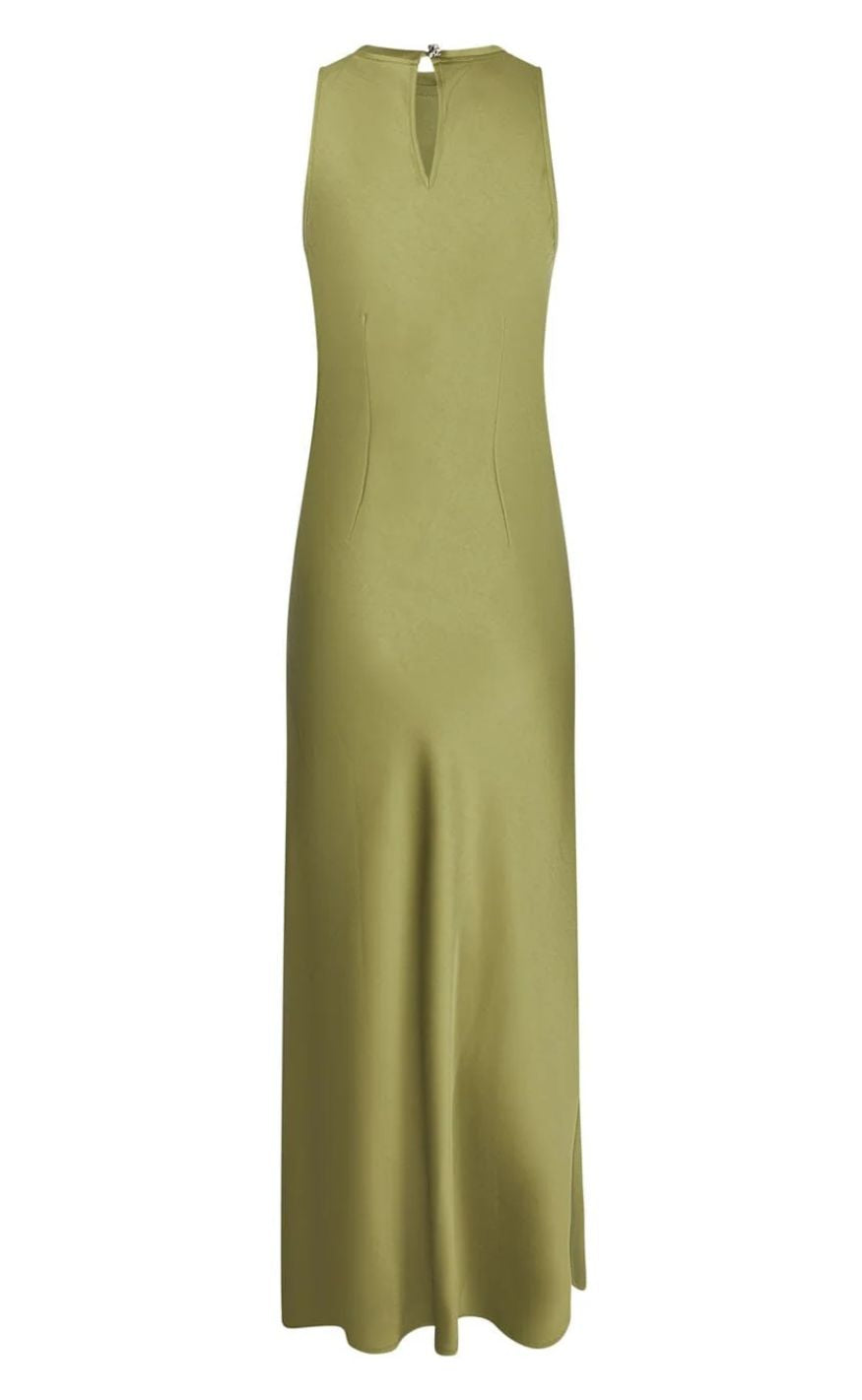 Neo Noir Kjole - Celinie Heavy Sateen - Sage Green
