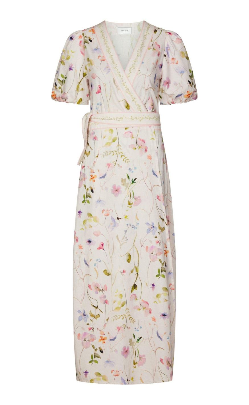 Neo Noir Kjole - Clarine Flower - Off White