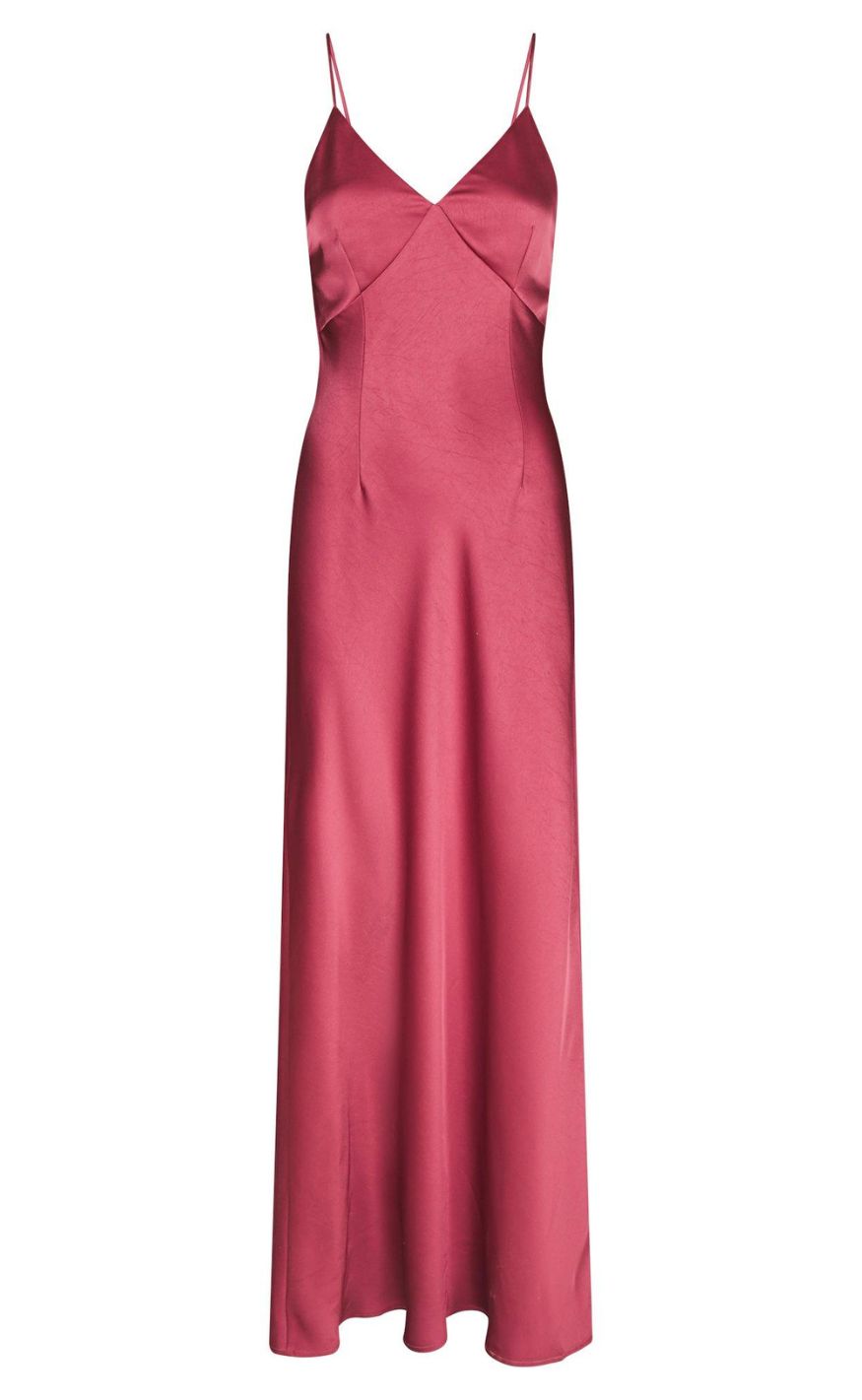Neo Noir Kjole - Colly Heavy Sateen - Cherry Pink