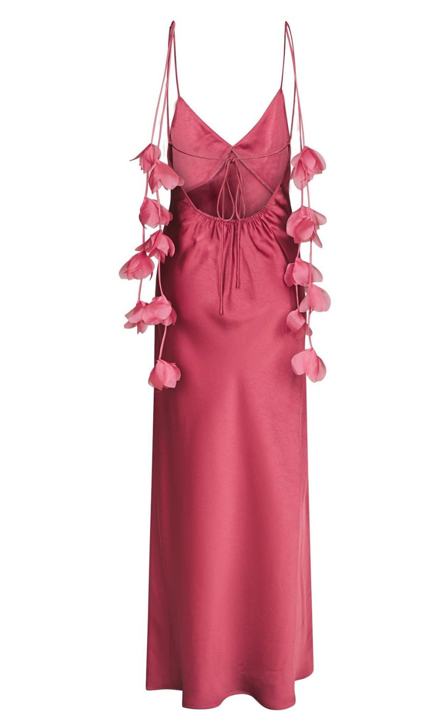 Neo Noir Kjole - Colly Heavy Sateen - Cherry Pink
