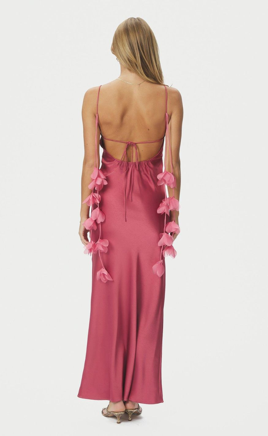 Neo Noir Kjole - Colly Heavy Sateen - Cherry Pink
