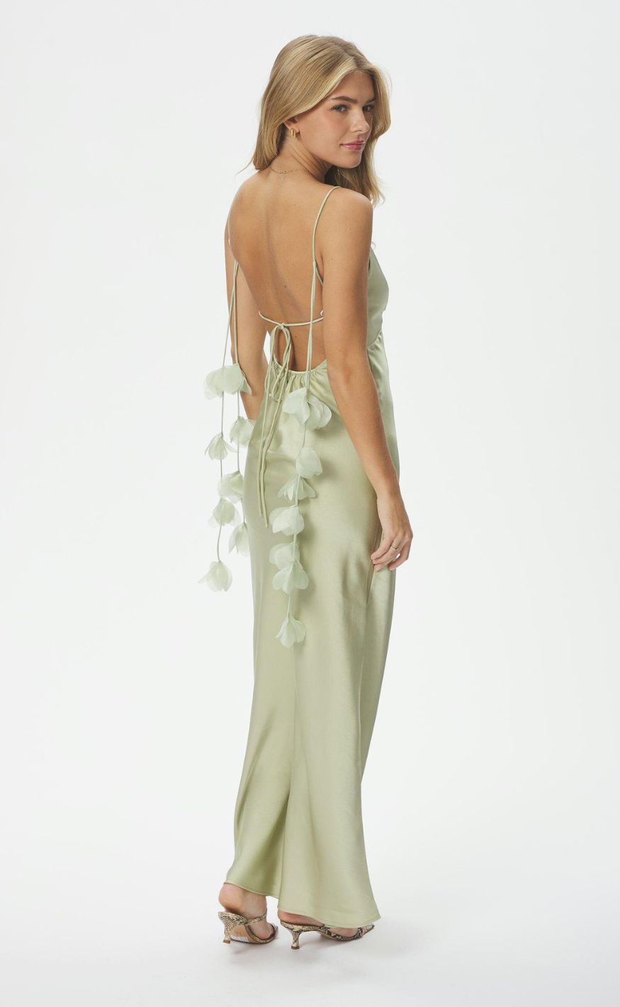 Neo Noir Kjole - Colly Heavy Sateen - Mint Green