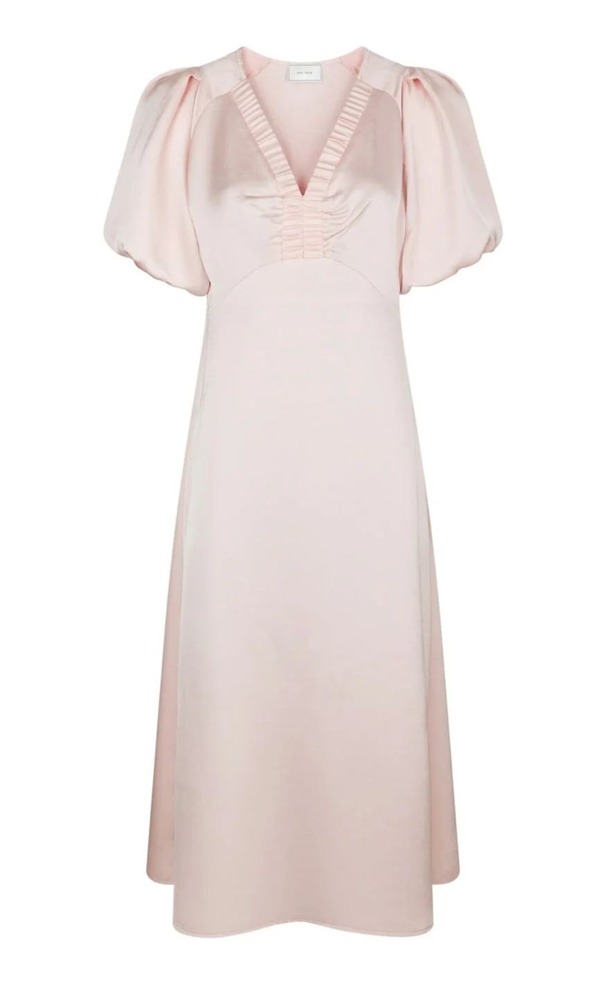 Neo Noir Kjole - Illana Heavy Sateen - Light Pink