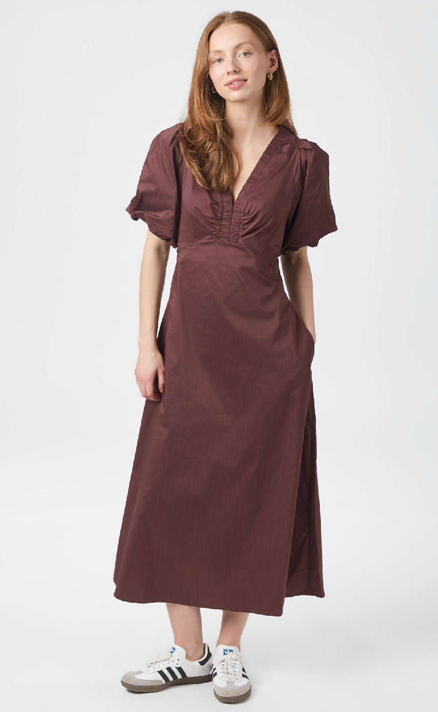 Neo Noir Kjole - Illana Poplin - Burgundy