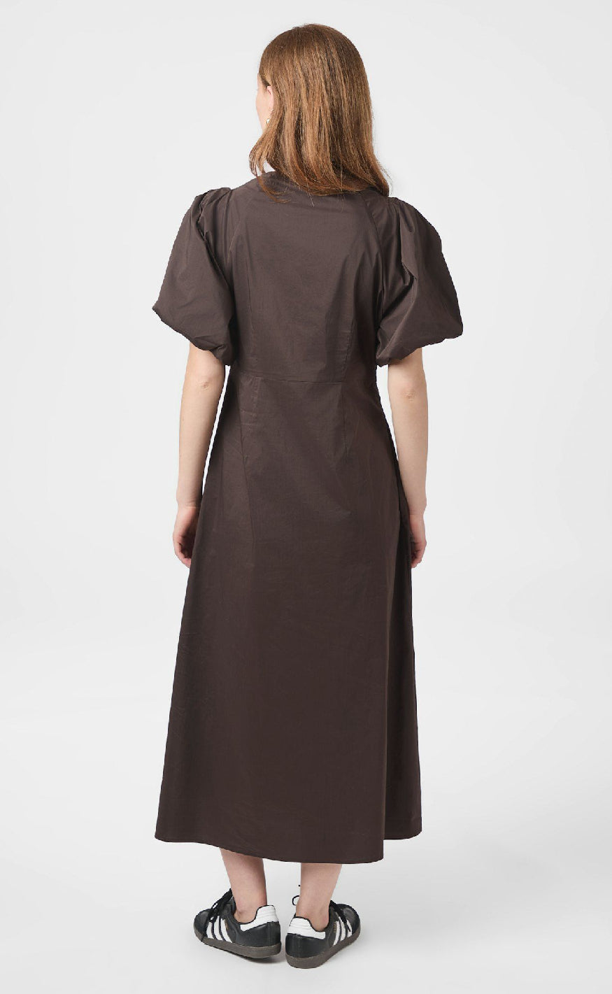 Neo Noir Kjole - Illana Poplin - Chocolate Brown