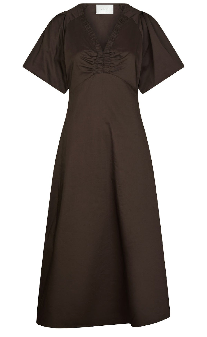 Neo Noir Kjole - Illana Poplin - Chocolate Brown