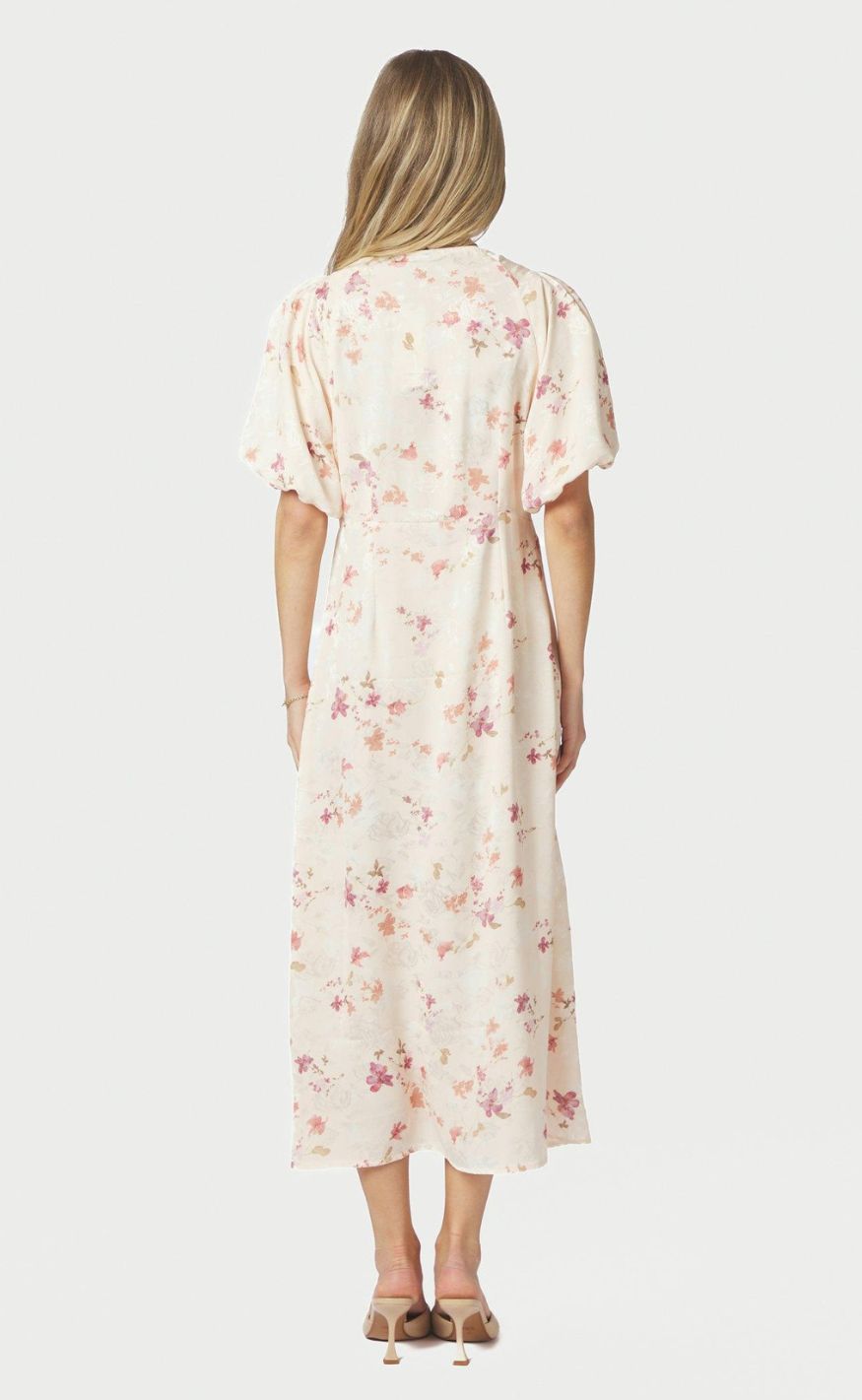 Neo Noir Kjole - Illana Sateen Print - Creme