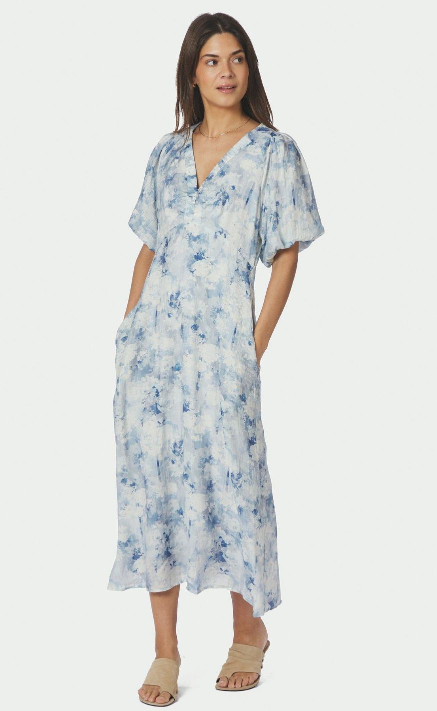 Neo Noir Kjole - Illiana Floral - Blue