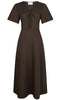 Neo Noir Kjole - Ilsie Linen - Dark Brown