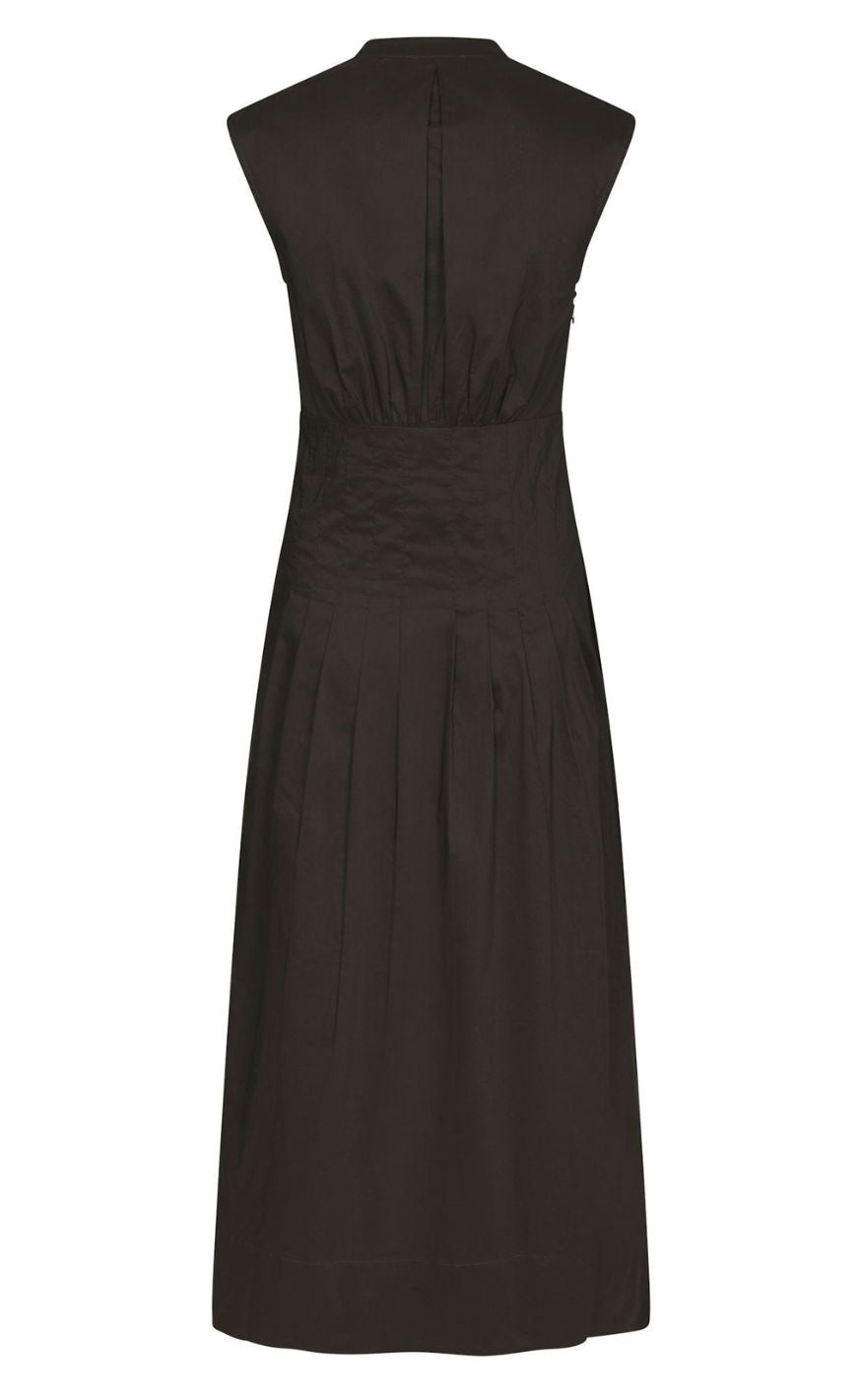 Neo Noir Kjole - Irena Poplin - Chocolate Brown