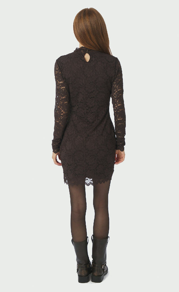 Neo Noir Kjole - Lizette Laceflower - Chocolate Brown