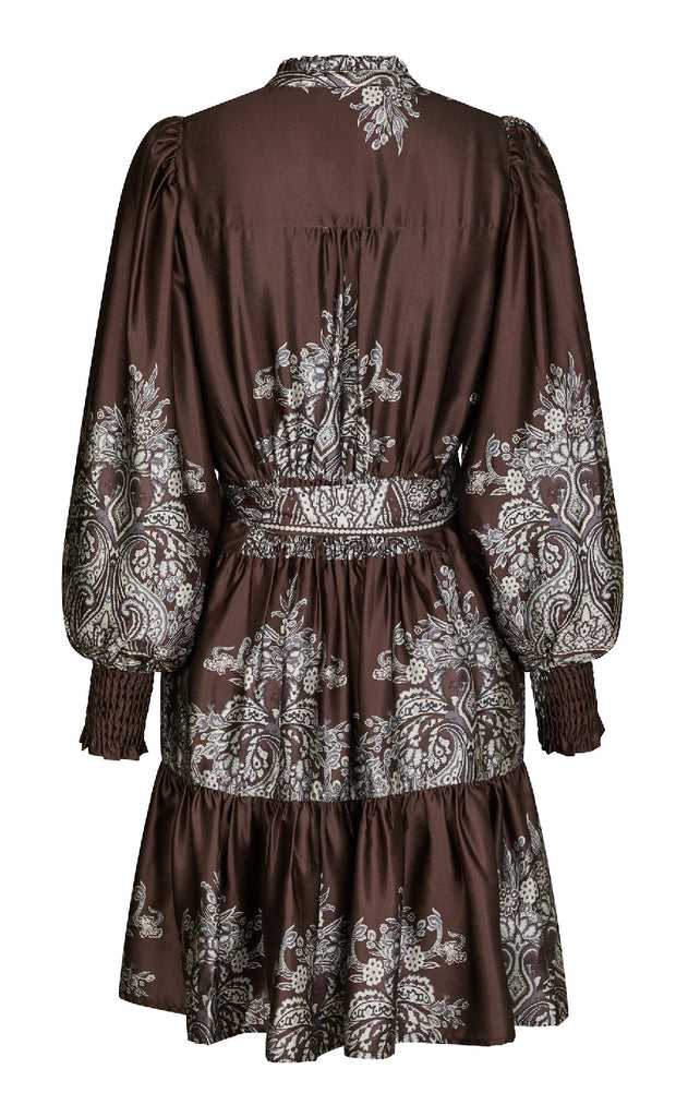 Neo Noir Kjole - Mafilda Paisley - Dark Brown